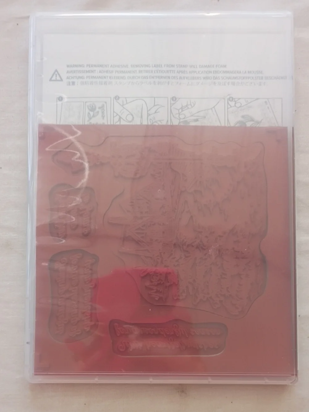 EUC Stampin' Up! Light Me Home Cling Stamp Set - Retired Christmas